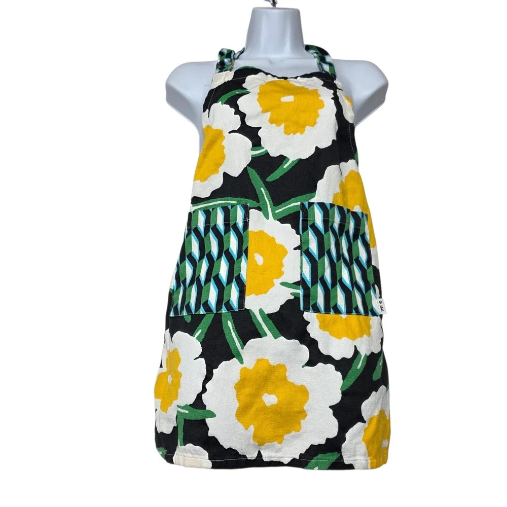Diane Von Furstenberg Apron Womens OS Multi Floral Geo Target Collection Cotton